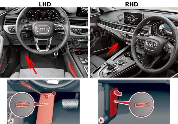 Audi A4 / S4 (B9 / 8W; 2017-2019...) предохранители и реле