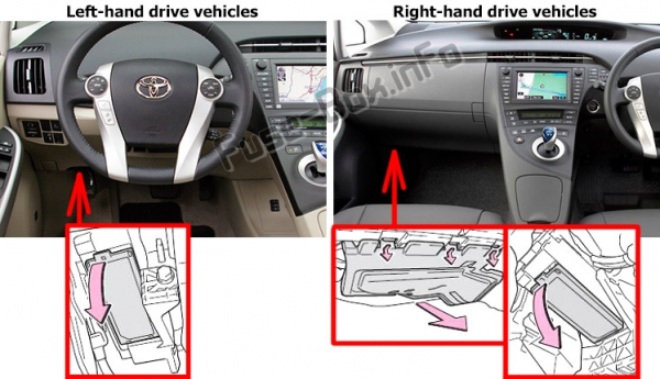 Предохранители и реле для Toyota Prius (XW30; 2010-2015)

