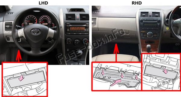 Предохранители и реле для Toyota Corolla/Auris (E140/E150; 2007-2013)
